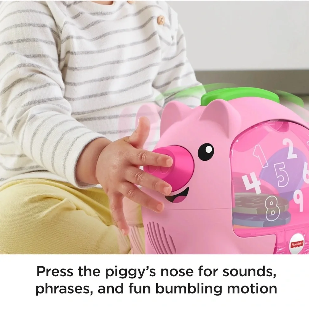 Fisher-Price Laugh & Learn Count & Rumble Piggy Bank & Toddler Toy . NEW